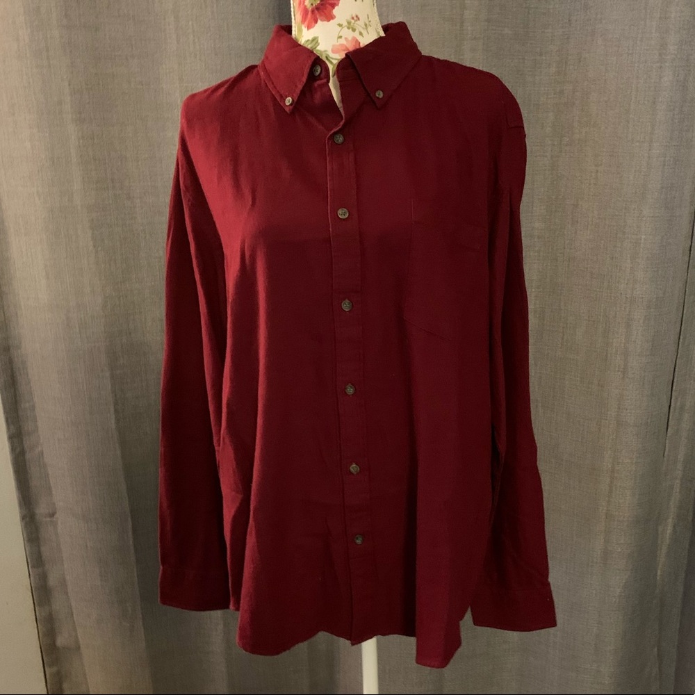 MENS Red Long Sleeve Button Up Dress Shirt